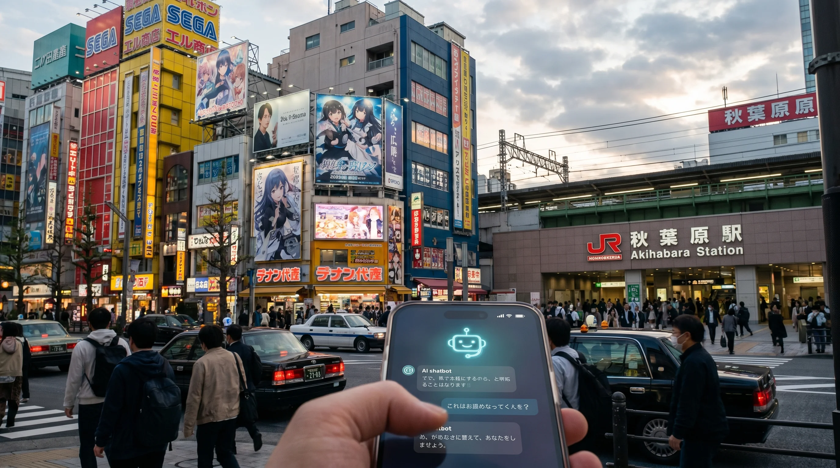 秋葉原駅の街並み / 店舗集客のAI検索最適化（AIO）のイメージ