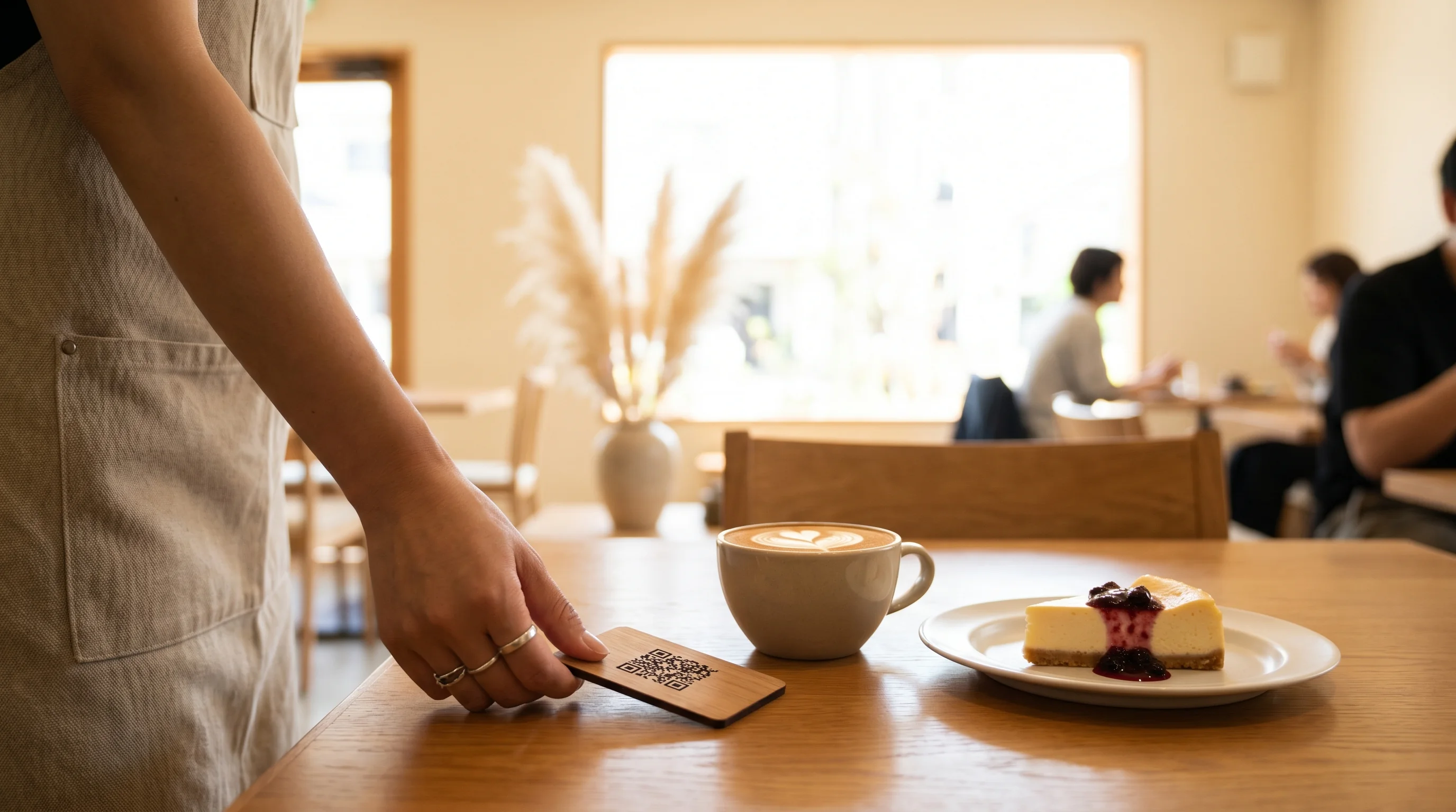 カフェのGoogle口コミ依頼シーン