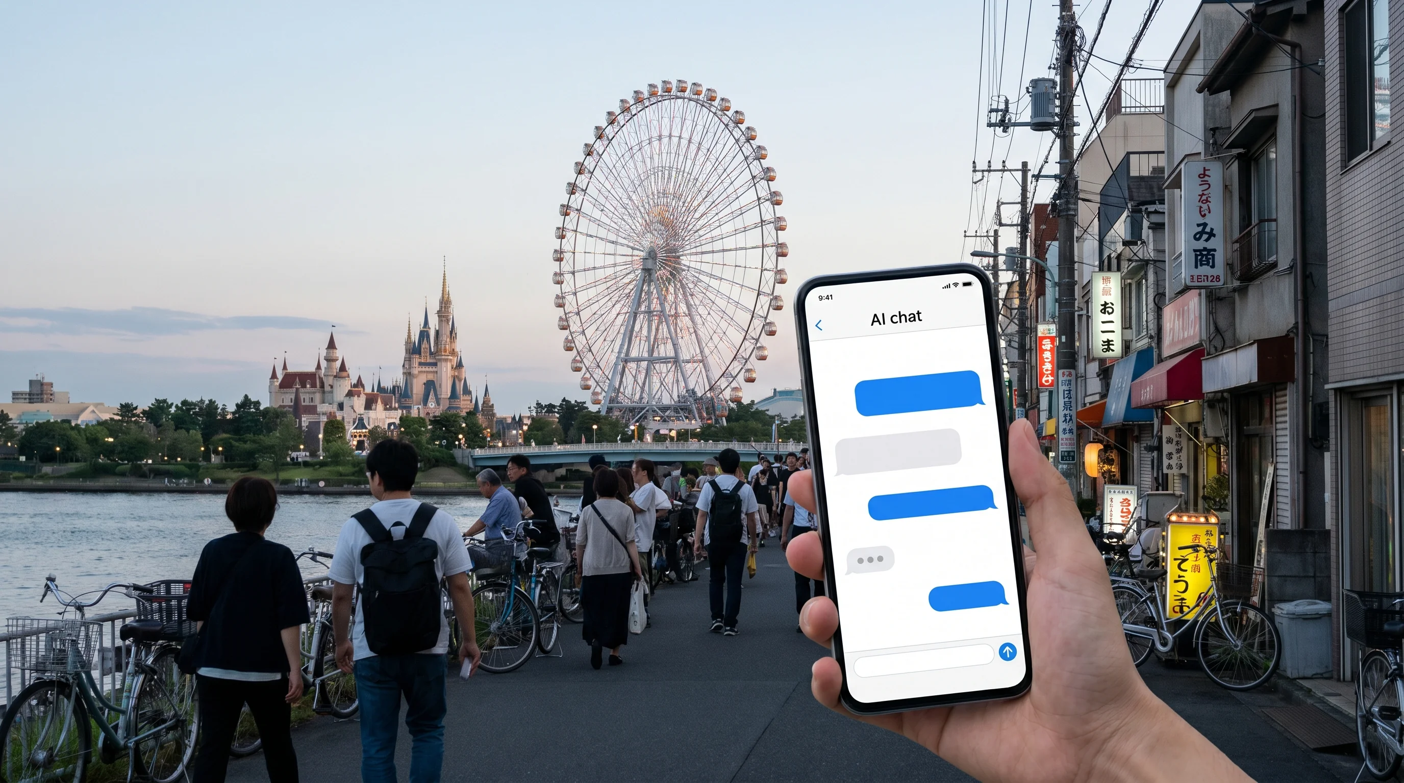 江戸川区の街並み / 店舗集客のAI検索最適化（AIO）のイメージ