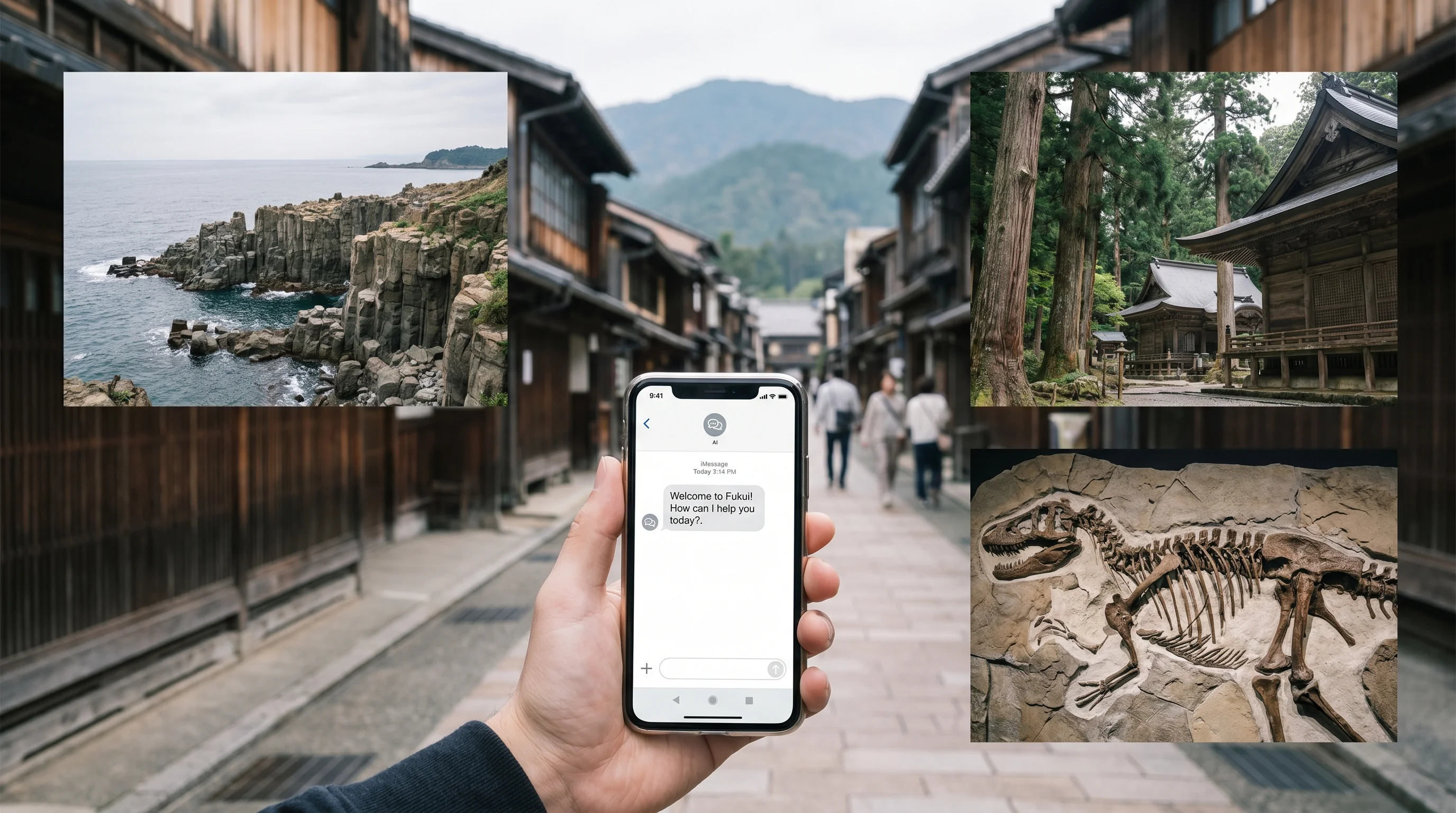 福井県の街並み / 店舗集客のAI検索最適化（AIO）のイメージ
