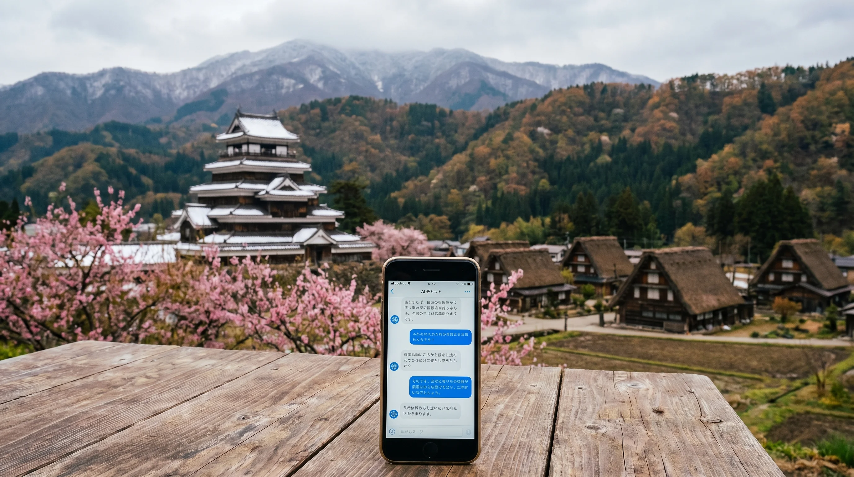 福島県の街並み / 店舗集客のAI検索最適化（AIO）のイメージ