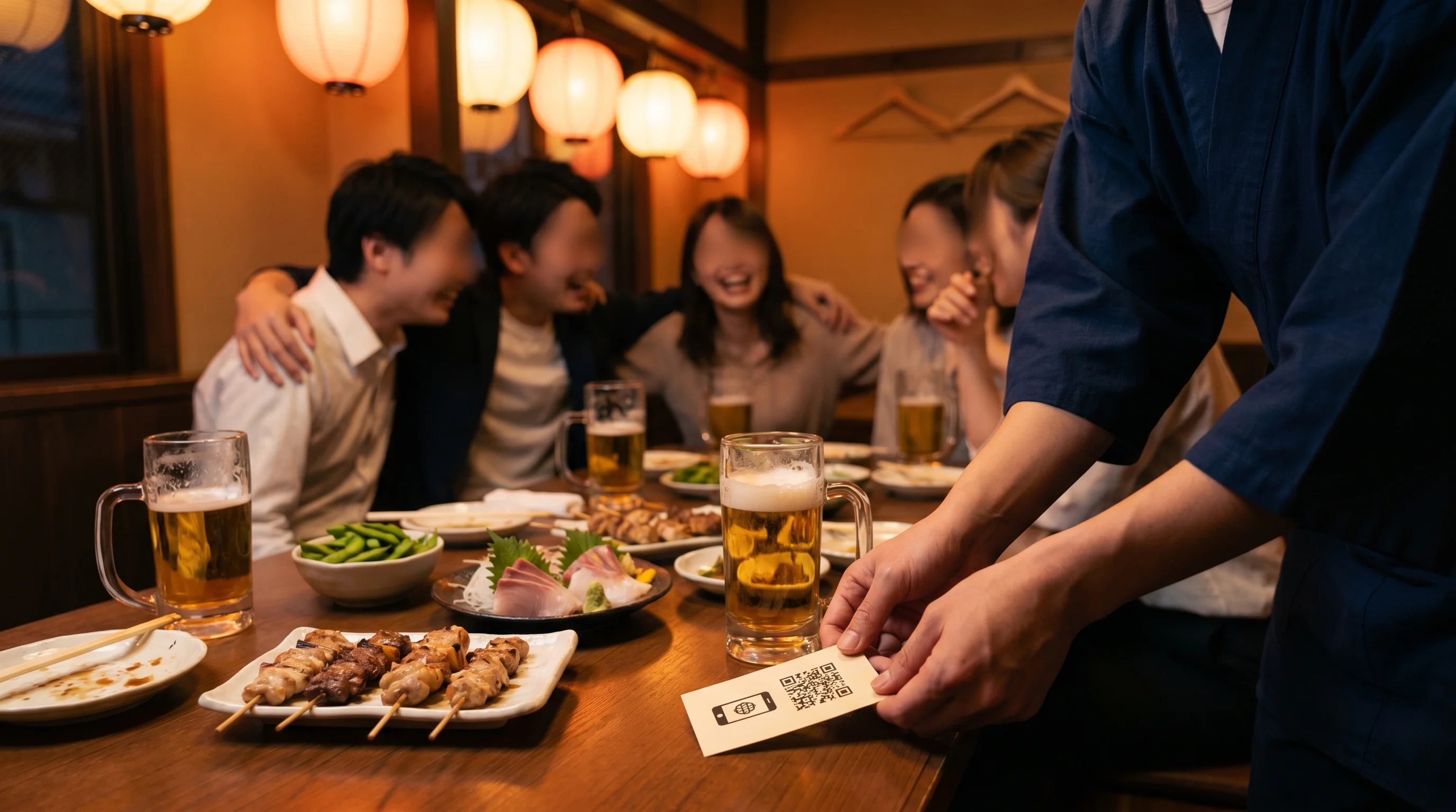 居酒屋のGoogle口コミ依頼シーン