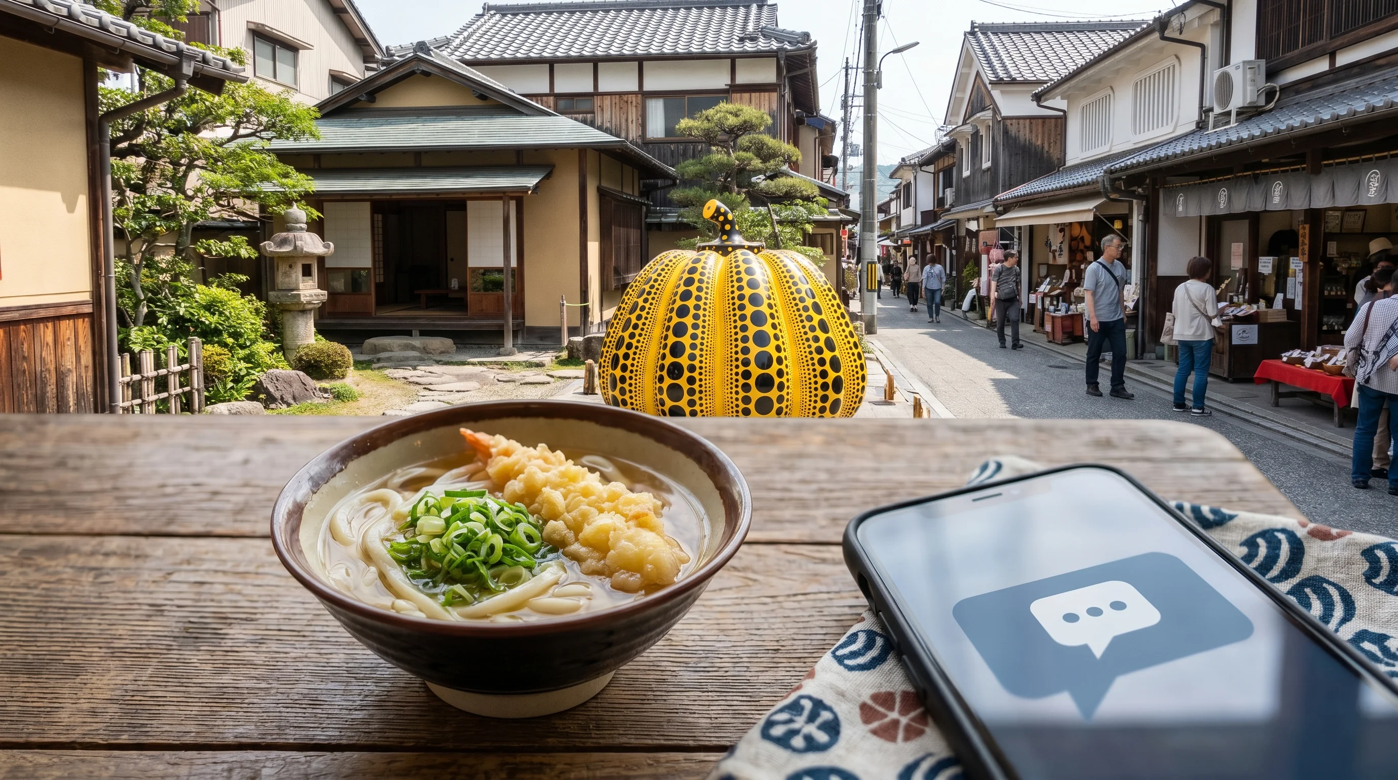香川県の街並み / 店舗集客のAI検索最適化（AIO）のイメージ