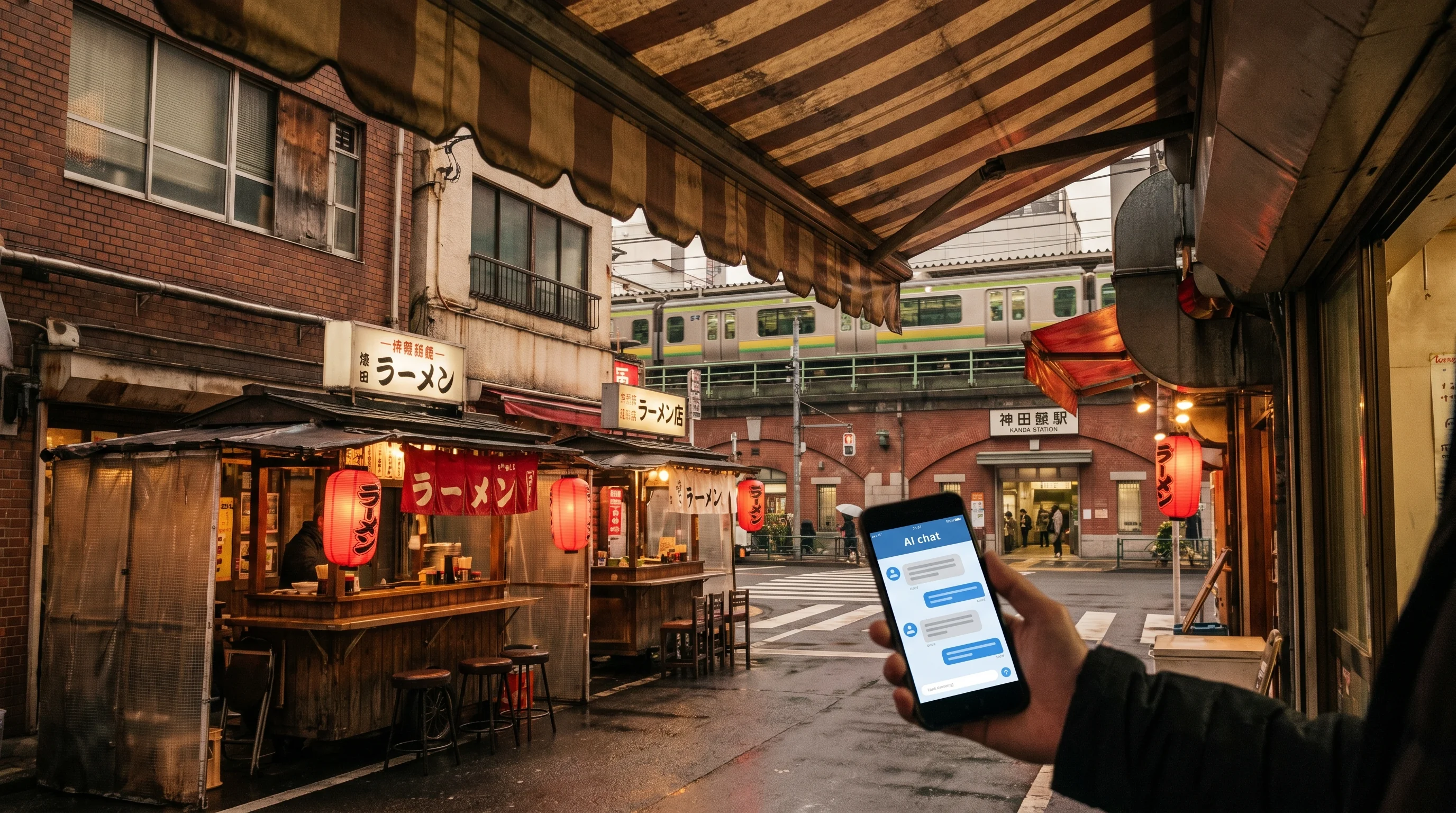 神田駅の街並み / 店舗集客のAI検索最適化（AIO）のイメージ