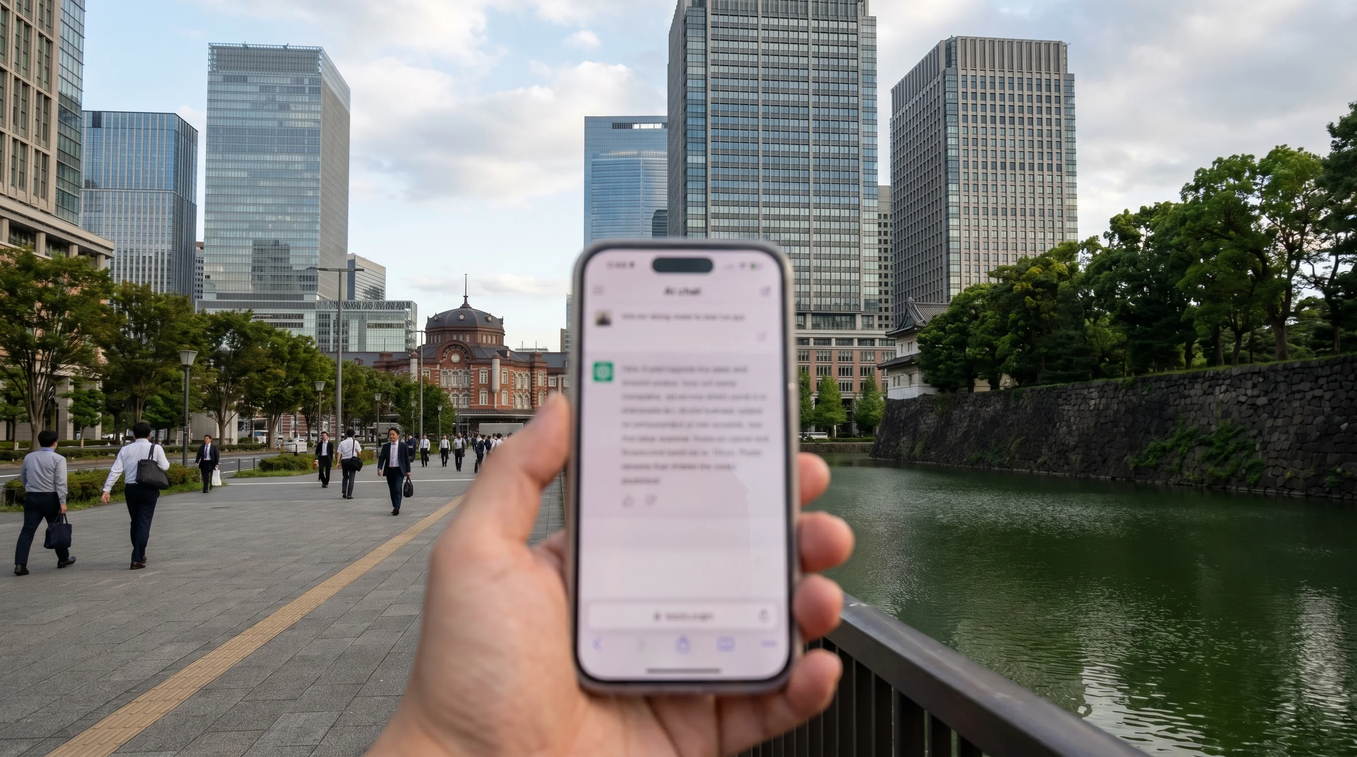 丸の内・大手町エリアの街並み / 店舗集客のAI検索最適化（AIO）のイメージ