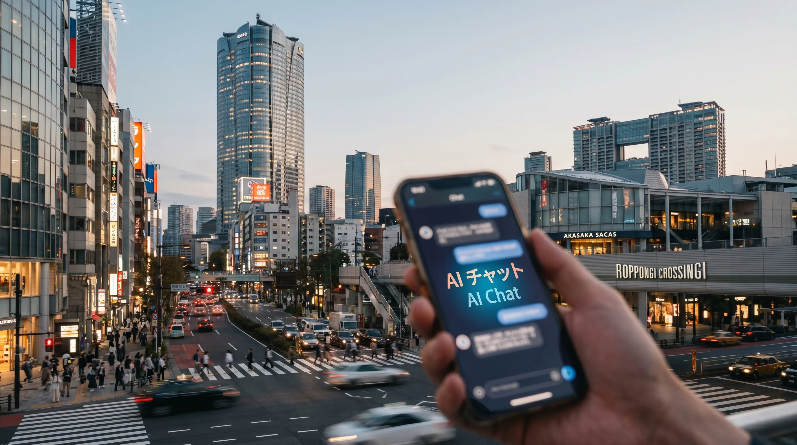 六本木・赤坂エリアの街並み / 店舗集客のAI検索最適化（AIO）のイメージ