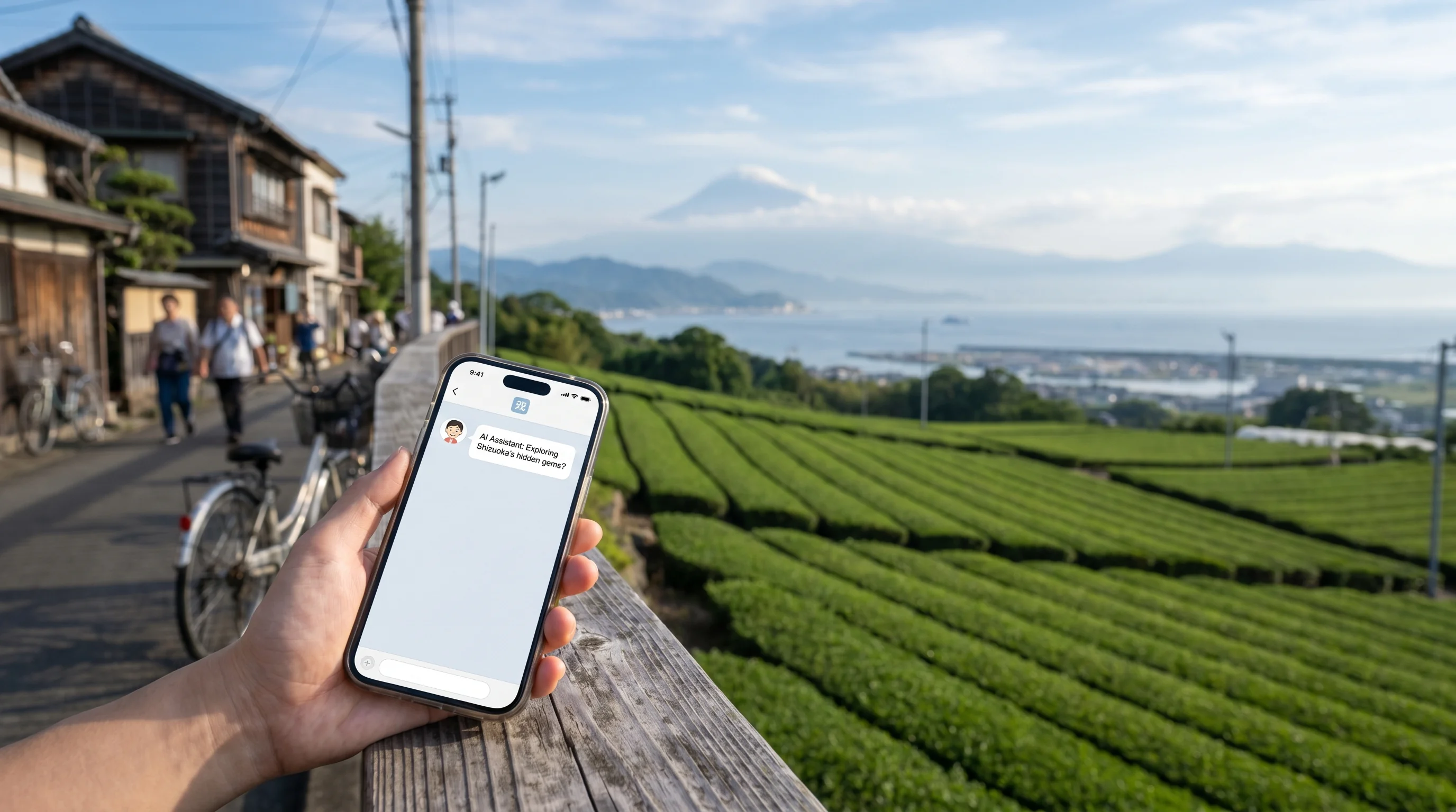 静岡県の街並み / 店舗集客のAI検索最適化（AIO）のイメージ