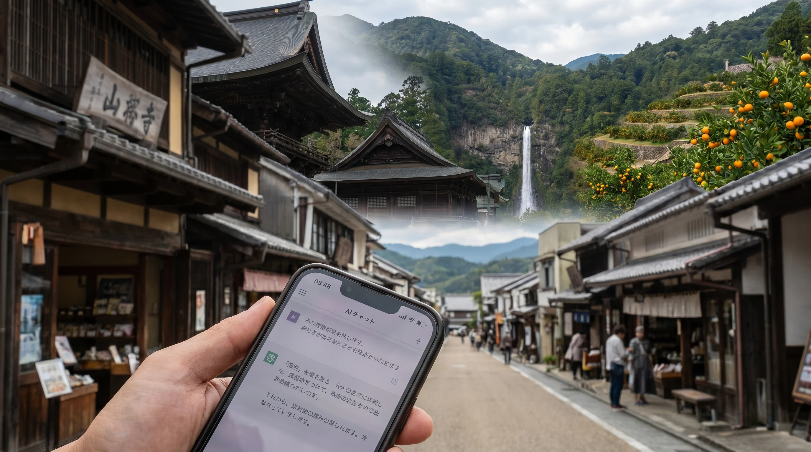 和歌山県の街並み / 店舗集客のAI検索最適化（AIO）のイメージ