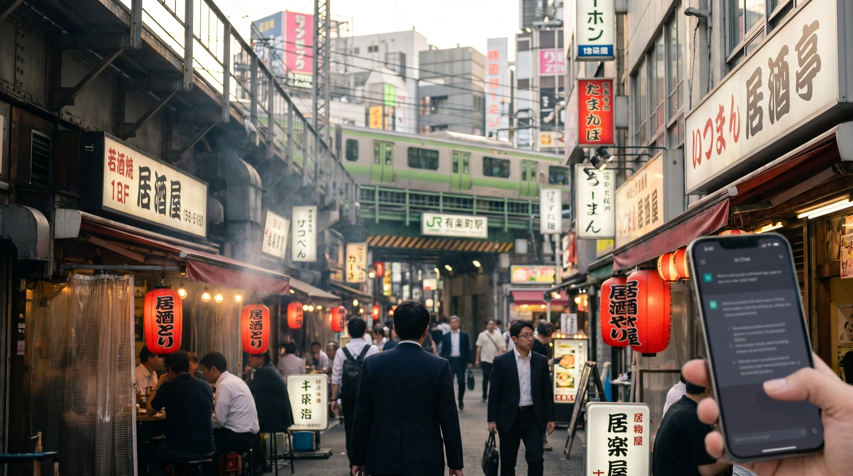 有楽町駅の街並み / 店舗集客のAI検索最適化（AIO）のイメージ